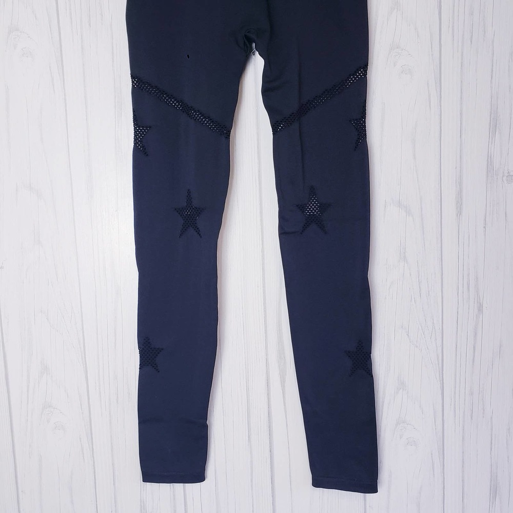 Spiritual Gangster M/L Star Mesh Leggings Full Length Workout Black SU83677021 - Picture 4 of 8